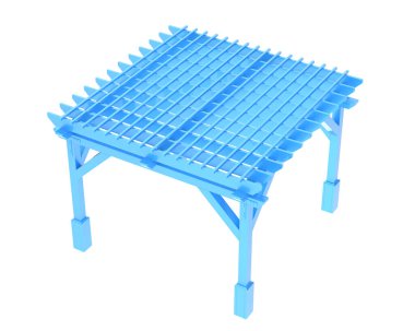 Üç boyutlu sanat, Pergola çatısı modeli. İnşaatın grafik illüstrasyonu 