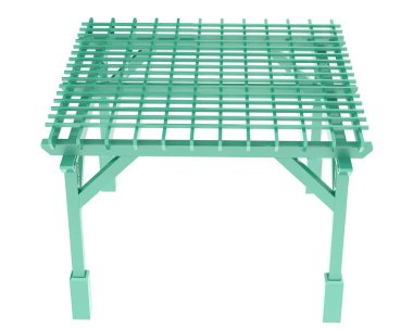 Üç boyutlu sanat, Pergola çatısı modeli. İnşaatın grafik illüstrasyonu 