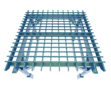 Üç boyutlu sanat, Pergola çatısı modeli. İnşaatın grafik illüstrasyonu 