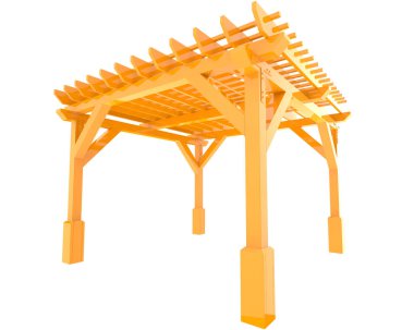 Üç boyutlu sanat, Pergola çatısı modeli. İnşaatın grafik illüstrasyonu 