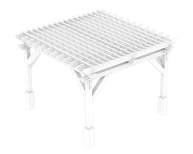 Üç boyutlu sanat, Pergola çatısı modeli. İnşaatın grafik illüstrasyonu 
