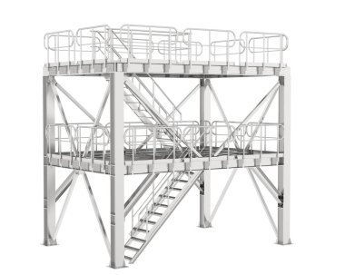 3d rendering image of platform on white background