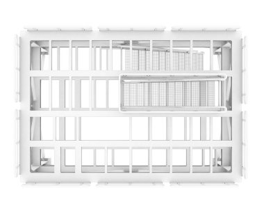 Arka planda sanayi platformu izole edilmiş. 3d görüntüleme - illüstrasyon
