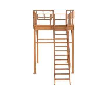 Arka planda sanayi platformu izole edilmiş. 3d görüntüleme - illüstrasyon