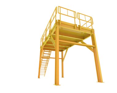 3d rendering image of platform on white background