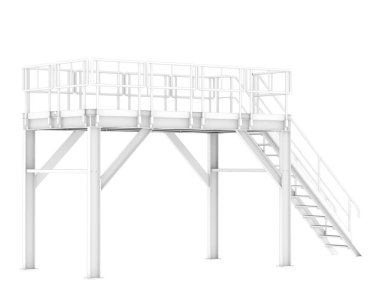 3d rendering image of platform on white background