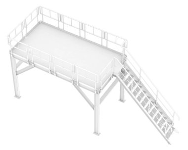 3d rendering image of platform on white background