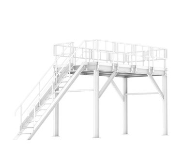 3d rendering image of platform on white background