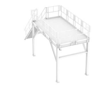 3d rendering image of platform on white background