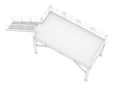 3d rendering image of platform on white background