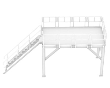 3d rendering image of platform on white background