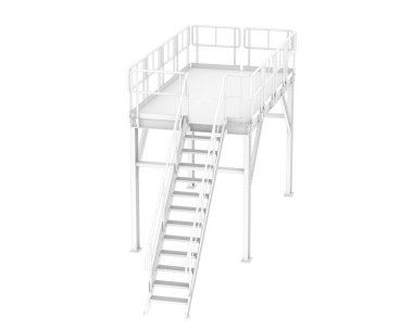 3d rendering image of platform on white background