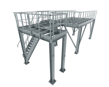 3d rendering image of platform on white background