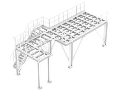 3d rendering image of platform on white background
