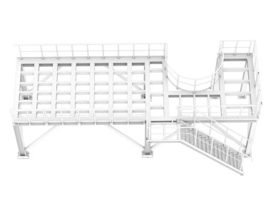 3d rendering image of platform on white background