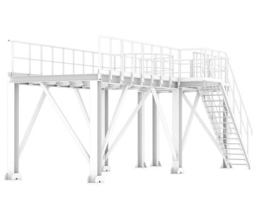 3d rendering image of platform on white background