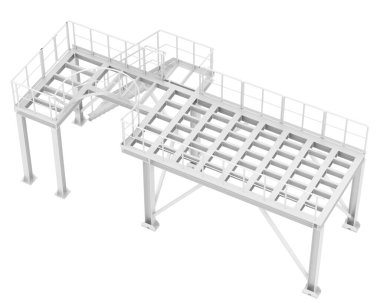 3d rendering image of platform on white background