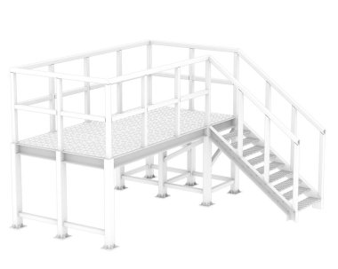 3d rendering image of platform on white background