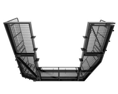 Arka planda sanayi platformu izole edilmiş. 3d görüntüleme - illüstrasyon