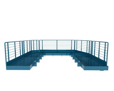 Arka planda sanayi platformu izole edilmiş. 3d görüntüleme - illüstrasyon