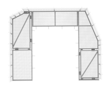 Arka planda sanayi platformu izole edilmiş. 3d görüntüleme - illüstrasyon