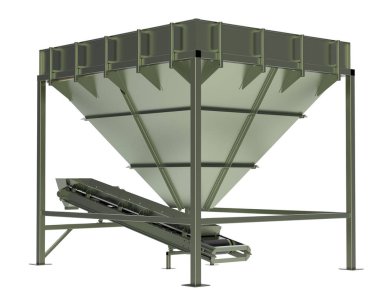 Arka planda endüstriyel huni görüntüsü izole edildi. Büyük yayınlar ya da baskılar için ideal. 3d görüntüleme - illüstrasyon