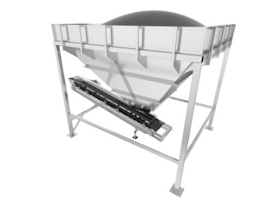 Arka planda endüstriyel huni görüntüsü izole edildi. Büyük yayınlar ya da baskılar için ideal. 3d görüntüleme - illüstrasyon