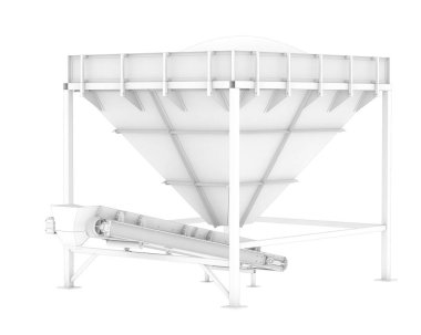 Arka planda endüstriyel huni görüntüsü izole edildi. Büyük yayınlar ya da baskılar için ideal. 3d görüntüleme - illüstrasyon