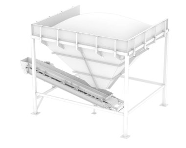 Arka planda endüstriyel huni görüntüsü izole edildi. Büyük yayınlar ya da baskılar için ideal. 3d görüntüleme - illüstrasyon