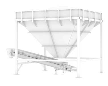 Arka planda endüstriyel huni görüntüsü izole edildi. Büyük yayınlar ya da baskılar için ideal. 3d görüntüleme - illüstrasyon