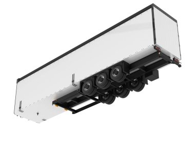 trailer for transporting cargo. isolated on white background. 3 d rendering.