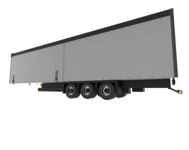 trailer for transporting cargo. isolated on white background. 3 d rendering.