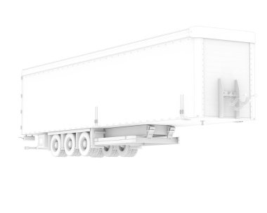 trailer for transporting cargo. isolated on white background. 3 d rendering.