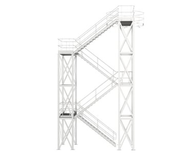 Silo stairs isolated over white background, illustration