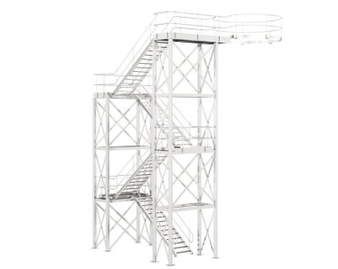 Silo stairs isolated over white background, illustration