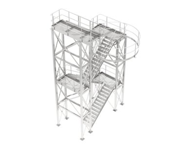 Silo stairs isolated over white background, illustration