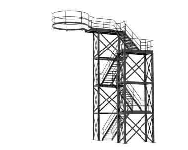 Silo stairs isolated over white background, illustration