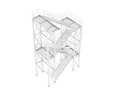 Silo stairs isolated over white background, illustration