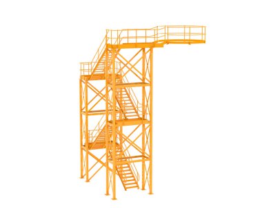 Silo stairs isolated over white background, illustration