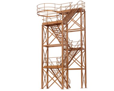 Silo stairs isolated over white background, illustration