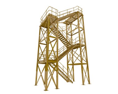 Silo stairs isolated over white background, illustration