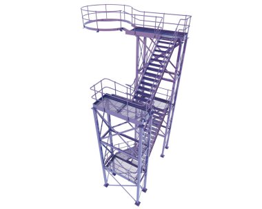 Silo stairs isolated over white background, illustration