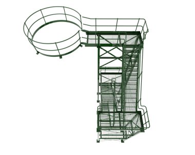 Silo stairs isolated over white background, illustration