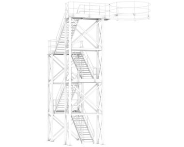 Silo stairs isolated over white background, illustration