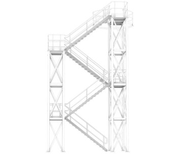 Silo stairs isolated over white background, illustration