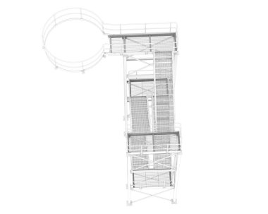 Silo stairs isolated over white background, illustration