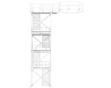 Silo stairs isolated over white background, illustration