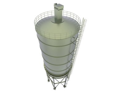 Silo, yüksek kule veya çukur tahıl depolamak için kullanılan bir çiftlik, illüstrasyon 