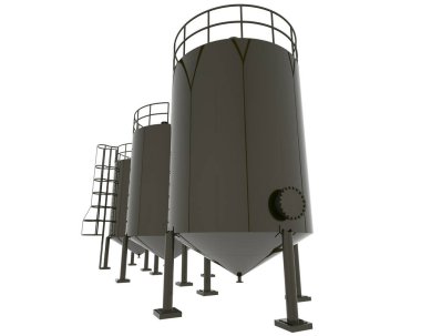 Tahıl depolamak için kullanılan bir çiftlikteki silolar, yüksek kuleler veya çukurlar 