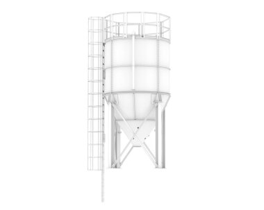 Arka planda endüstriyel silolar var. Büyük yayınlar ya da baskılar için ideal. 3d görüntüleme - illüstrasyon